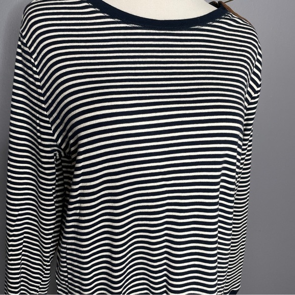 Lauren Ralph Lauren 100% cotton striped leather zipper shoulder elbow size 1X - Picture 4 of 8